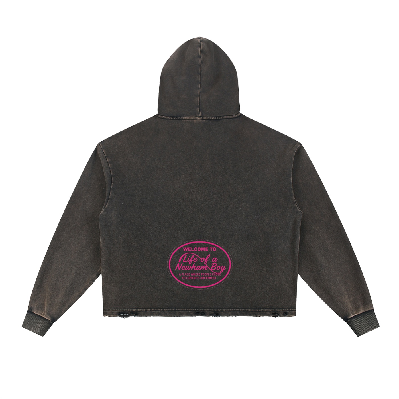 LOANB Vintage Washed Frayed-Hem Hoodie - Image 2